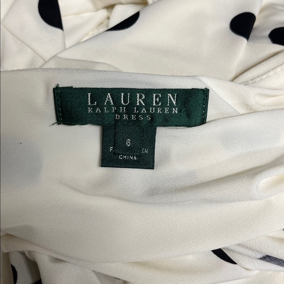 Lauren Ralph Lauren cream and black polka dot dress size 6 - Picture 8 of 8